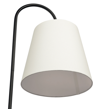 Seoul Black Floor Lamp with Rotary Switch Wood Table Metal Base by Ashcroft Furniture at Eve Furniture