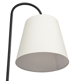 Seoul Black Floor Lamp with Rotary Switch Wood Table Metal Base