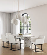 Serena 6 Piece Dining Set in Cream by Manhattan Comfort at Eve Furniture