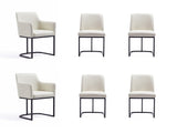 Serena 6 Piece Dining Set in Cream by Manhattan Comfort at Eve Furniture