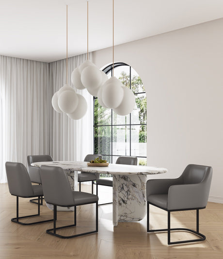 Serena 6 Piece Dining Set in Grey by Manhattan Comfort at Eve Furniture