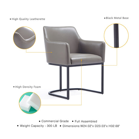 Serena 6 Piece Dining Set in Grey by Manhattan Comfort at Eve Furniture