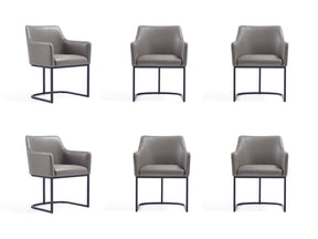 Serena 6 Piece Dining Set in Grey by Manhattan Comfort at Eve Furniture