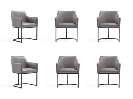 Serena 6 Piece Dining Set in Grey by Manhattan Comfort at Eve Furniture
