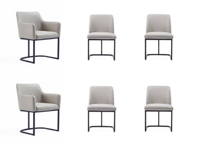 Serena 6 Piece Dining Set in Light Grey by Manhattan Comfort at Eve Furniture