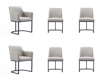 Serena 6 Piece Dining Set in Light Grey by Manhattan Comfort at Eve Furniture