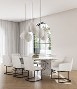 Serena 8 Piece Dining Set in Cream by Manhattan Comfort at Eve Furniture