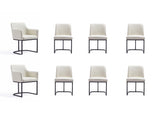 Serena 8 Piece Dining Set in Cream by Manhattan Comfort at Eve Furniture