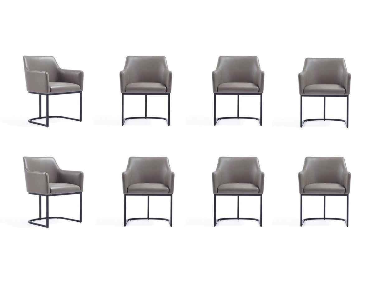 Serena 8 Piece Dining Set in Grey by Manhattan Comfort at Eve Furniture