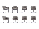 Serena 8 Piece Dining Set in Grey by Manhattan Comfort at Eve Furniture