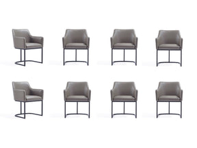 Serena 8 Piece Dining Set in Grey by Manhattan Comfort at Eve Furniture