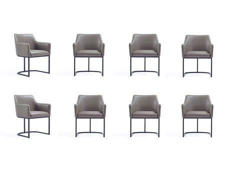 Serena 8 Piece Dining Set in Grey by Manhattan Comfort at Eve Furniture