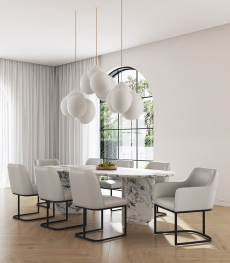 Serena 8 Piece Dining Set in Light Grey by Manhattan Comfort at Eve Furniture