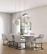 Serena 8 Piece Dining Set in Light Grey by Manhattan Comfort at Eve Furniture
