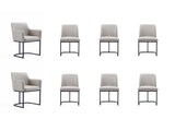 Serena 8 Piece Dining Set in Light Grey by Manhattan Comfort at Eve Furniture