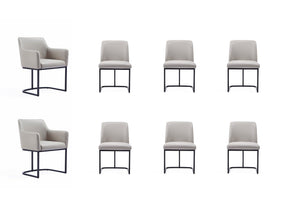 Serena 8 Piece Dining Set in Light Grey by Manhattan Comfort at Eve Furniture