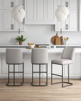 Serena Barstool in Light Grey (set of 3) by Manhattan Comfort at Eve Furniture