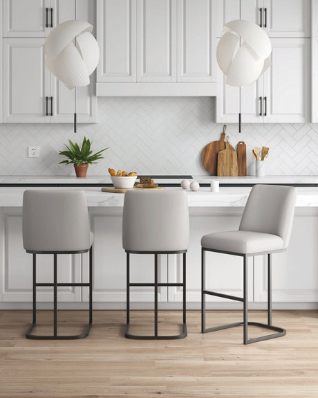 Serena Barstool in Light Grey (set of 3) by Manhattan Comfort at Eve Furniture