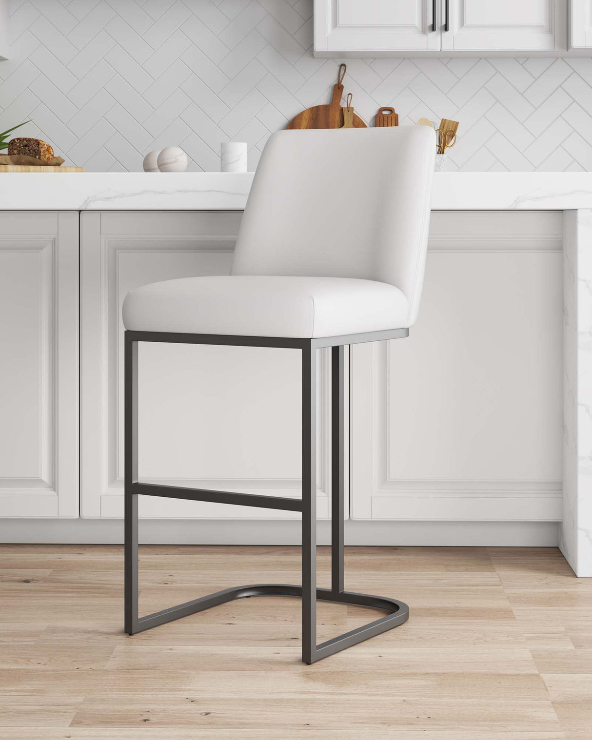 Serena Barstool in White by Manhattan Comfort at Eve Furniture