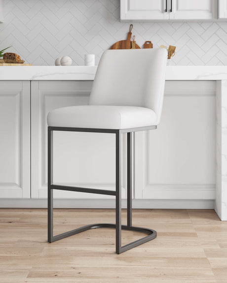 Serena Barstool in White by Manhattan Comfort at Eve Furniture
