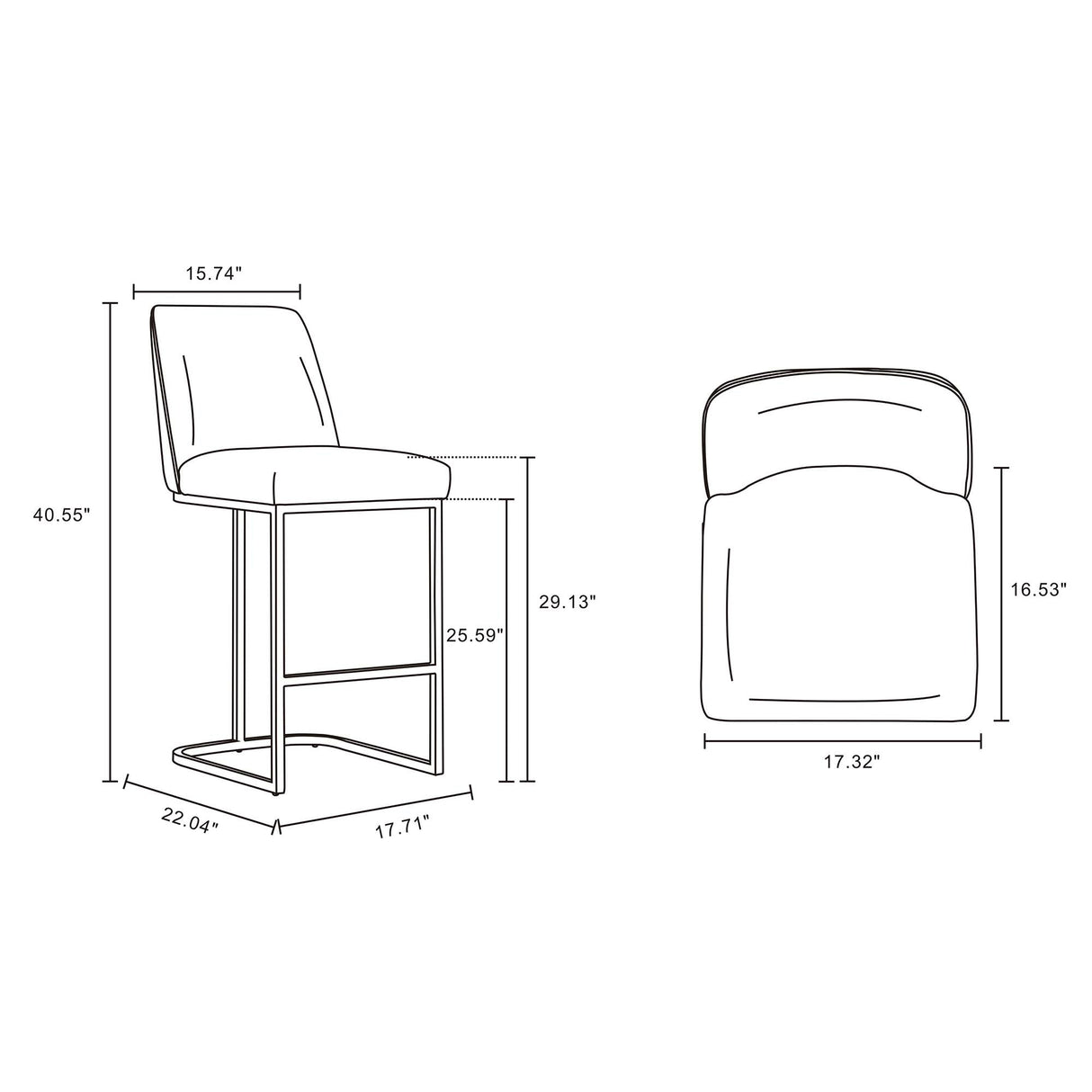 Serena Barstool in White (set of 3) by Manhattan Comfort at Eve Furniture