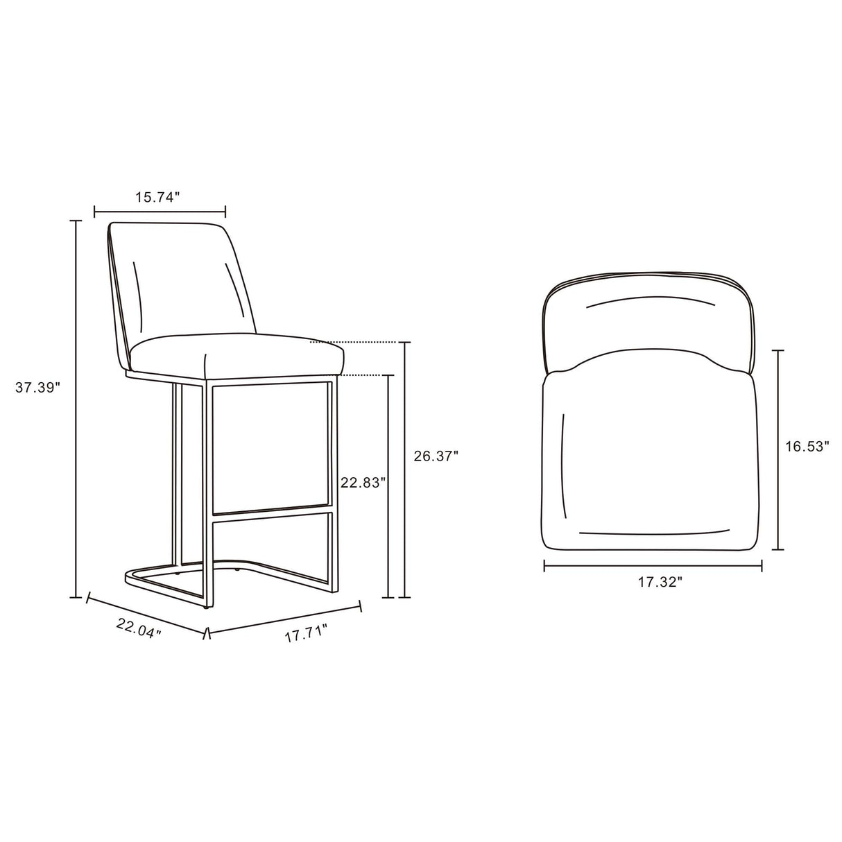 Serena Counter Stool in Grey (set of 3) by Manhattan Comfort at Eve Furniture