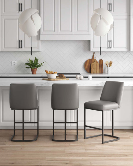 Serena Counter Stool in Grey (set of 3) by Manhattan Comfort at Eve Furniture