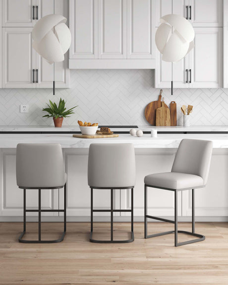 Serena Counter Stool in Light Grey (set of 3) by Manhattan Comfort at Eve Furniture