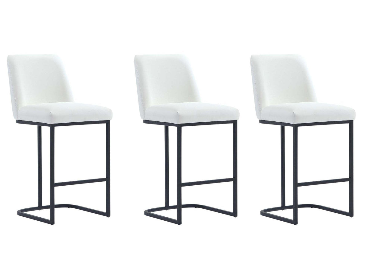 Serena Counter Stool in White (set of 3) by Manhattan Comfort at Eve Furniture