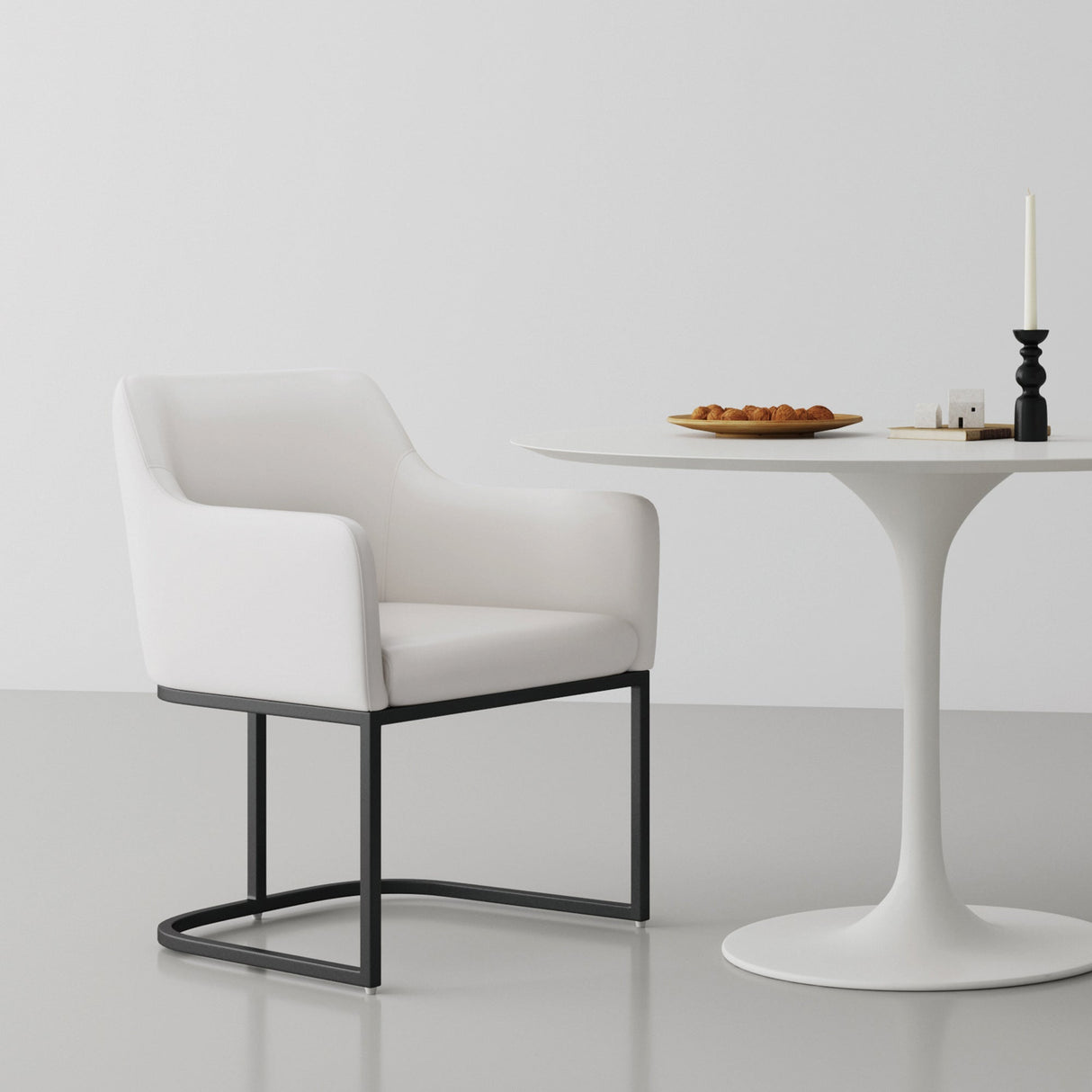 Serena Dining Armchair in Cream by Manhattan Comfort at Eve Furniture