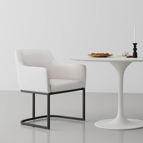 Serena Dining Armchair in Cream by Manhattan Comfort at Eve Furniture