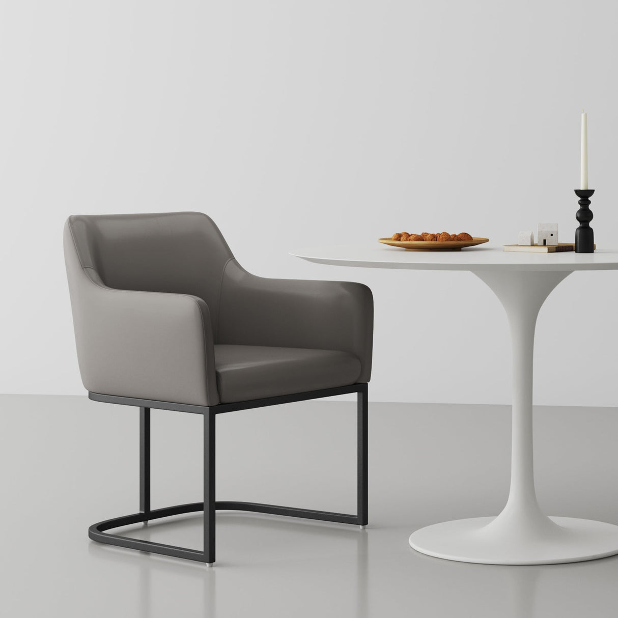 Serena Dining Armchair in Grey by Manhattan Comfort at Eve Furniture