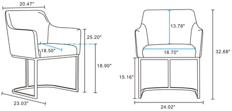Serena Dining Armchair in Light Grey by Manhattan Comfort at Eve Furniture