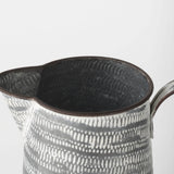 Serena I Small Gray/White Textured Metal Jug by Mercana at Eve Furniture
