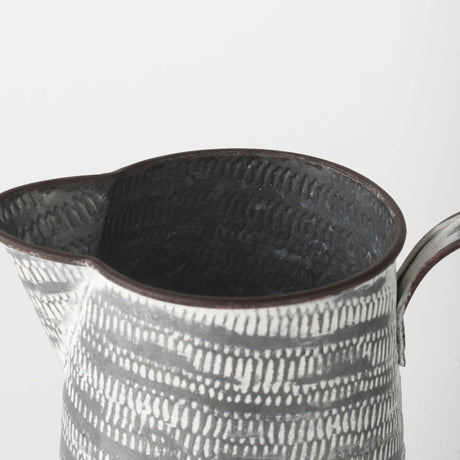 Serena I Small Gray/White Textured Metal Jug by Mercana at Eve Furniture