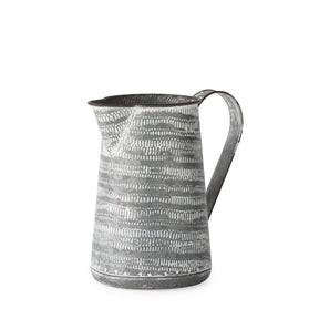 Serena I Small Gray/White Textured Metal Jug by Mercana at Eve Furniture