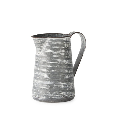 Serena I Small Gray/White Textured Metal Jug by Mercana at Eve Furniture