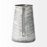 Serena II 11.2H Large Gray/White Textured Metal Jug by Mercana at Eve Furniture