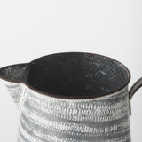 Serena II 11.2H Large Gray/White Textured Metal Jug by Mercana at Eve Furniture