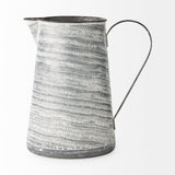 Serena II Large Gray/White Textured Metal Jug by Mercana at Eve Furniture