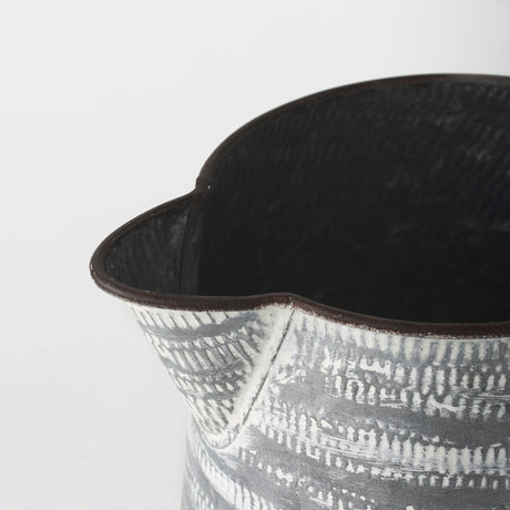 Serena II Large Gray/White Textured Metal Jug by Mercana at Eve Furniture