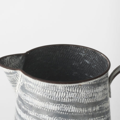 Serena II Large Gray/White Textured Metal Jug by Mercana at Eve Furniture
