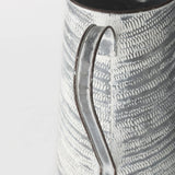 Serena II Large Gray/White Textured Metal Jug by Mercana at Eve Furniture