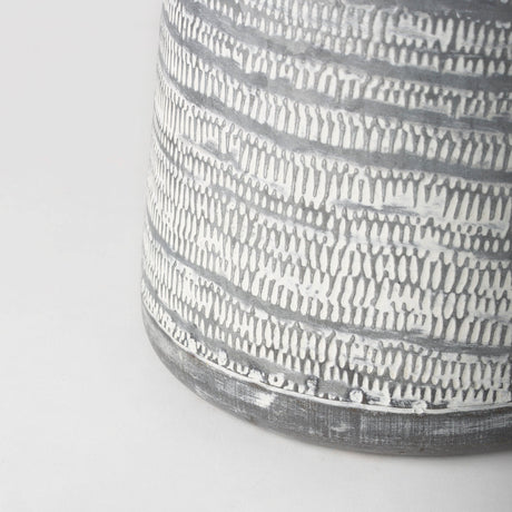 Serena II Large Gray/White Textured Metal Jug by Mercana at Eve Furniture