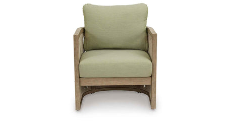 Serena Shores Beige/Green Outdoor Sofa and 2 Chairs by Ashley at Eve Furniture