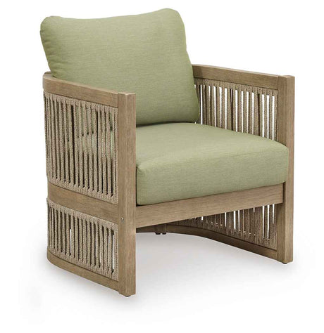Serena Shores Beige/Green Outdoor Sofa and 2 Chairs by Ashley at Eve Furniture