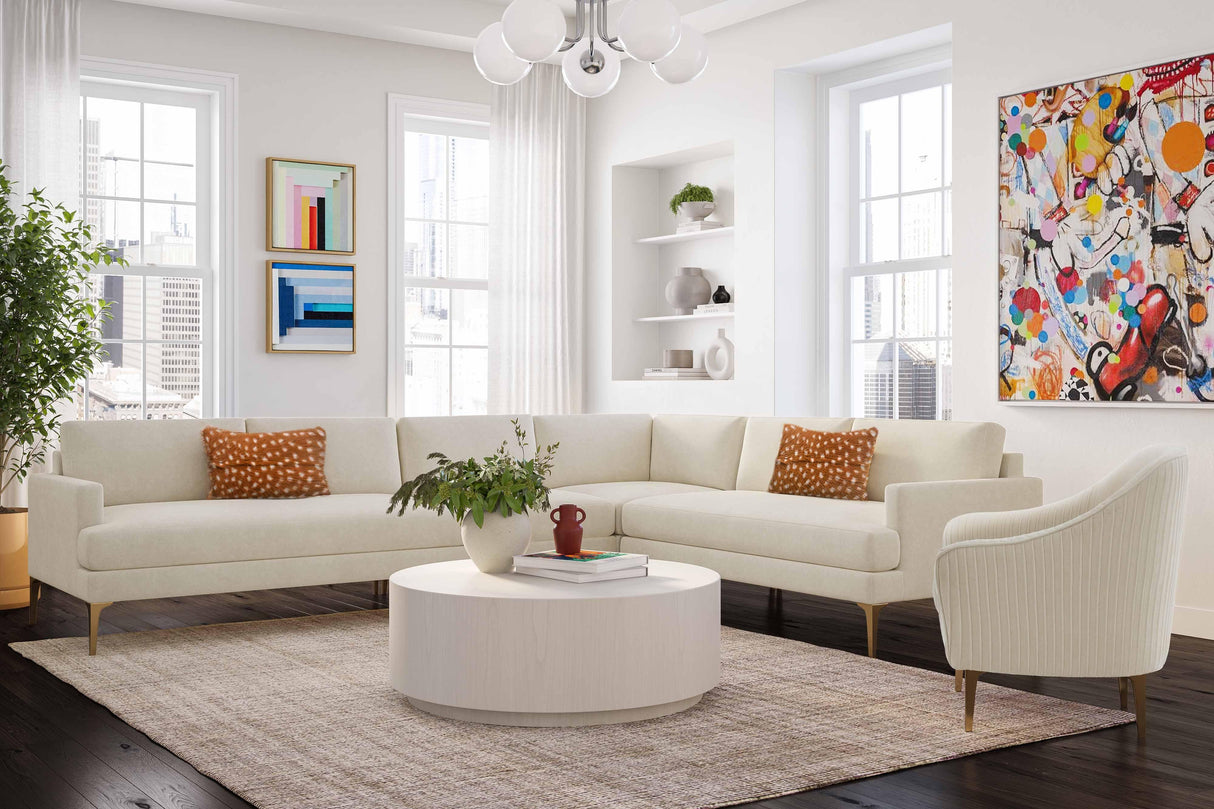 Serena Velvet Large L-Sectional by TOV Furniture at Eve Furniture