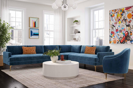 Serena Velvet Large L-Sectional by TOV Furniture at Eve Furniture