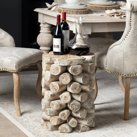 Serendipity Tan/White Accent Table by Crestview at Eve Furniture