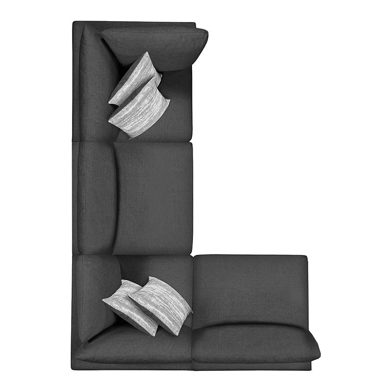 Serene 4-Piece Upholstered Modular Sectional Charcoal